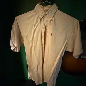 Ralph Lauren Men's Light Tan Striped Shirt